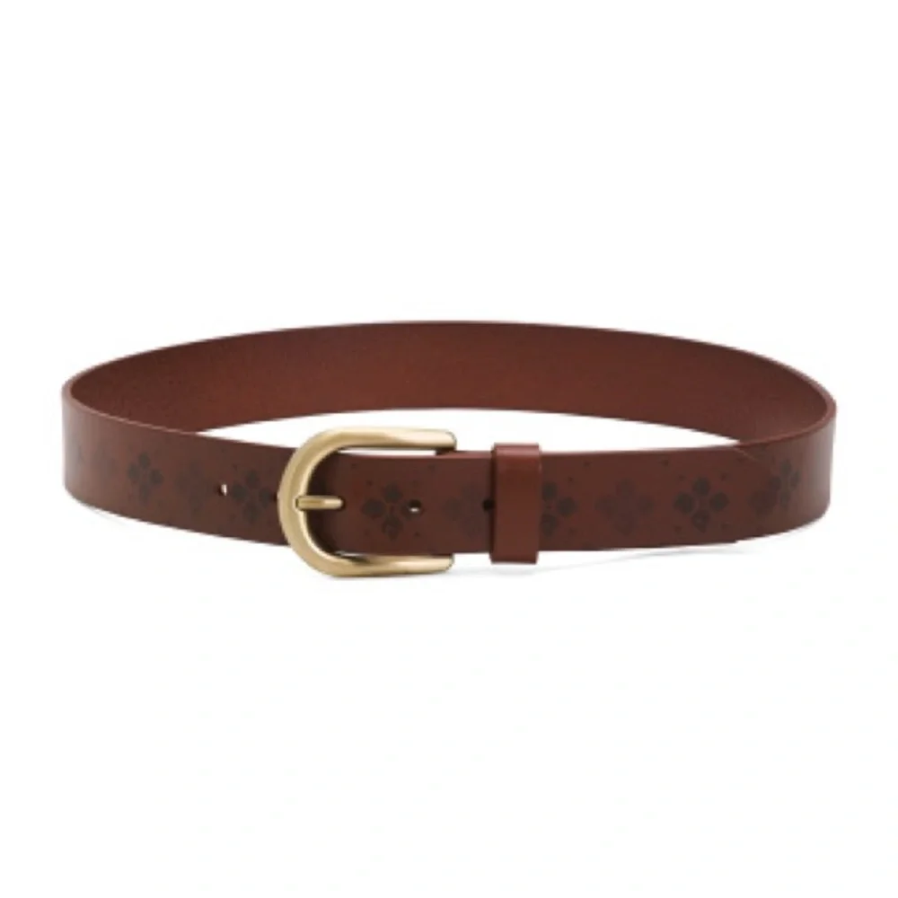 Patricia Nash leather brown belt with signature design, size M. NWT